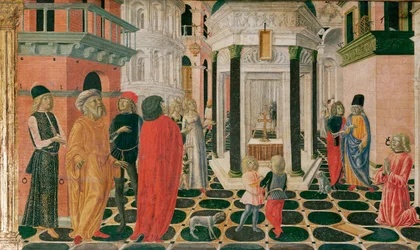 Scène uit het leven van Sint Bernardinus (tempera op hout)
