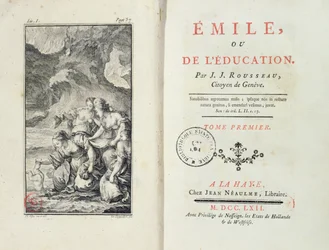 Frontispice voor Emile door Jean-Jacques Rousseau, 1762
