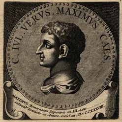 Portret van Romeinse keizer Gaius Iulius Verus Maximus