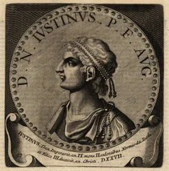 Portret van Romeinse keizer Justin I