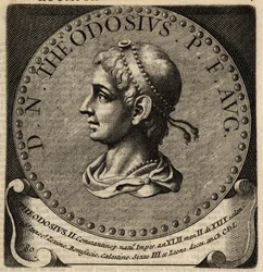 Portret van Romeinse keizer Theodosius II