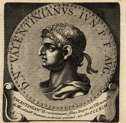 Portret van Romeinse keizer Valentinianus II