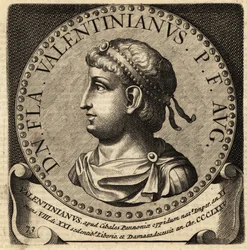 Portret van Romeinse keizer Valentinianus I