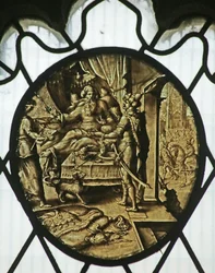 Rondel: Koning Ahasveros met Haman (het boek Esther)