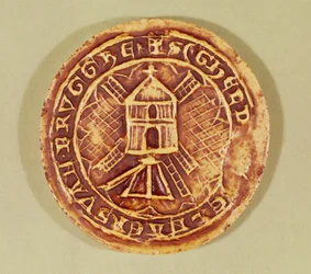 Zegel voor het Brugse Gilde van Molenaars, 1407