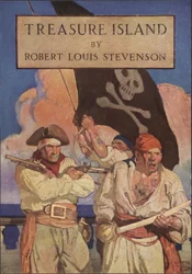 Stofomslag voor Treasure Island door Robert Louis Stevenson (1850 - 1894), uitgegeven 1915