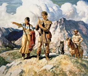 Sacagawea met Lewis en Clark tijdens hun expeditie van 1804-06