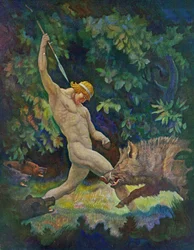 De Everzwijnjacht, 1929