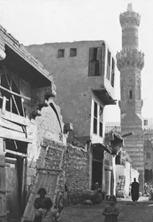 Een straat in Caïro, Egypte, c1890