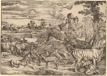 Landschap met een Melkmeisje