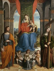 Madonna en Kind met St. Jacobus van Galicië en St. Helena