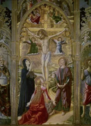 Kruisiging. 1480. (tempera en goud op paneel)