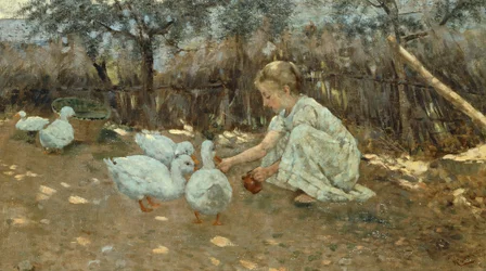 De kleine ganzenhoeder, ca. 1892, van Niccolo Cannicci (1846-1906)
