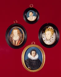 Collectie miniaturen: Francis Drake (nu in de National Portrait Gallery); Elizabeth I (nu in de National Portrait Gallery); Isaac Oliver; Elizabeth, koningin van Bohemen