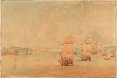 Pocock, De Engelse vloot passeert de Sound 28 maart 1801
