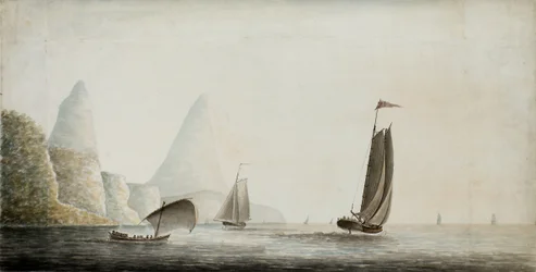 Slaven verschepen bij de Pitons, St. Lucia, ca. 1771