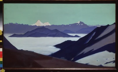 Himalaya (Tibet). Mist in de bergen