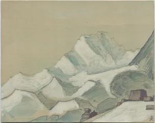 Himalaya boven de Wolken, schets