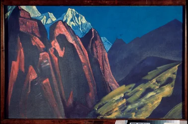 Zijn schaduw (De schaduw van de leraar). Werk van Nicolas (Nicholas) Roerich (1874-1947)