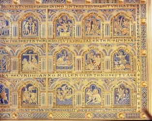 Het Verdun-altaar, bijbelse scènes afbeeldend, 1181 (rechterdeel van het centrale paneel)