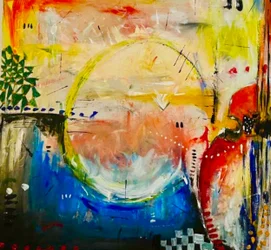 Levendige abstracte cirkel