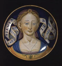 Maiolica Coppa, uit de Belle donne-serie, 1525