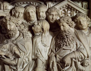Presentatie in de Tempel, paneel van preekstoel van Doopkapel van Sint Jan