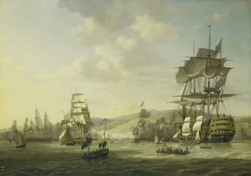 De Anglo-Nederlandse Vloot in de Baai van Algiers die het Ultimatum Ondersteunt om de Christelijke Slaven Vrij te Laten, 26 augustus 1816