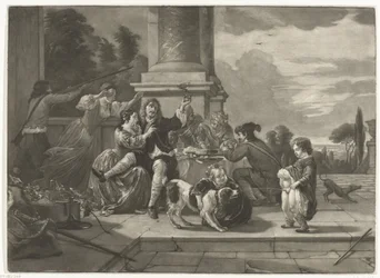 Vrolijk gezelschap op een terras