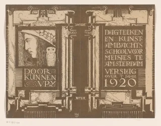 Bandontwerp voor: Verslag der Dagteeken- en Kunstambachtschool voor Meisjes te Amsterdam over het jaar 1920