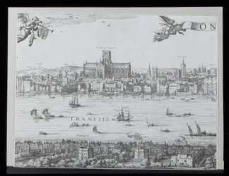 Panorama van Londen en de Theems, deel twee toont St. Paul