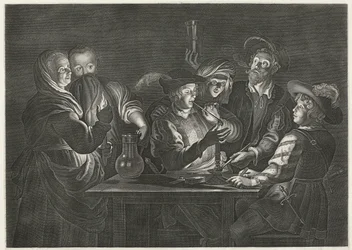 Rokende en drinkende mannen in een herberg