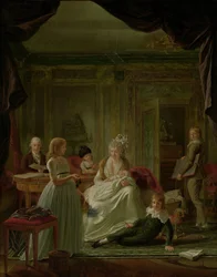 Portret van Aernout van Beeftingh, zijn vrouw Jacoba Maria Boon en hun kinderen