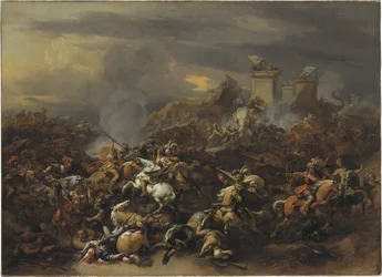 Alexander de Grote (356-323 v.Chr.) vecht tegen Porus van India in 326 v.Chr.