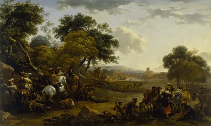 Landschap met jagers