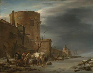 De stadswal van Haarlem in de winter