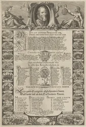 Allegorisch portret ter ere van prins Maurits, 1612