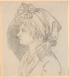Profielportret van de tweede vrouw van de schilder, Juliane Marie Abildgaard, geboren Ottesen. Voorstudie voor portret in het Frederiksborgmuseum