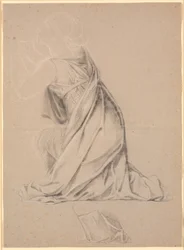 Studie voor de Knielende Figuur die Holsten Symboliseert op het Christian I-Schilderij voor Christiansborg