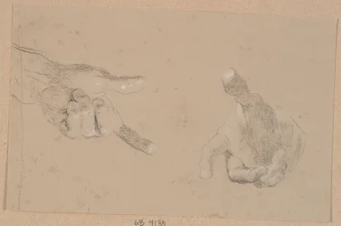 Twee studies van een hand