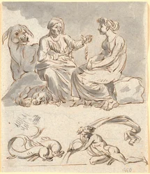 Ontwerp voor scène uit Apuleius