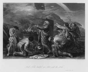 Noachs Offer, Genesis VIII, 20 (gravure)