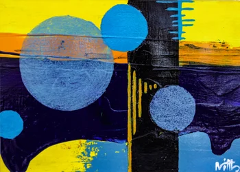 Abstracte cirkels Blauw Geel