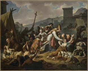 De toewijding van Monseigneur de Belsunce tijdens de pest van Marseille, 1720, voor 1819