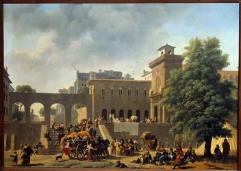 Campagne van Italië (1796-1797): De buitenkant van een militair ziekenhuis of de Fransen in Italië