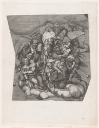 Trompetterende engelen uit Het Laatste Oordeel, naar Michelangelo, 1530-66