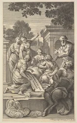 Allegorische compositie ter viering van de Geesteswetenschappen, 1695