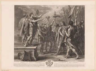 Het teken van het kruis verschijnt in de hemel aan keizer Constantijn