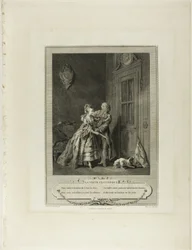 Onverwachte oproep, uit Monument du Costume Physique et Moral de la fin du Dix-huitième siècle