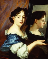 Een dame met een spiegel, ca. 1660 (olieverf op doek)